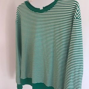 Green and White Long Sleeve Shirt